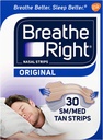 Breathe Right Original Tan Small/Medium Drug-Free Nasal Strips for Nasal Congestion Relief, 30 count
