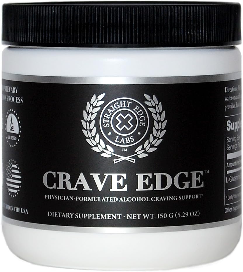 Crave Edge Alcohol Craving Support, Medical-Formulated Anti Alcohol Replacement Drink, Stop Drink, Liver Detox, Fast Acting, Non Big Pills ou Bad Taste (150G Powder, 30 servizos)
