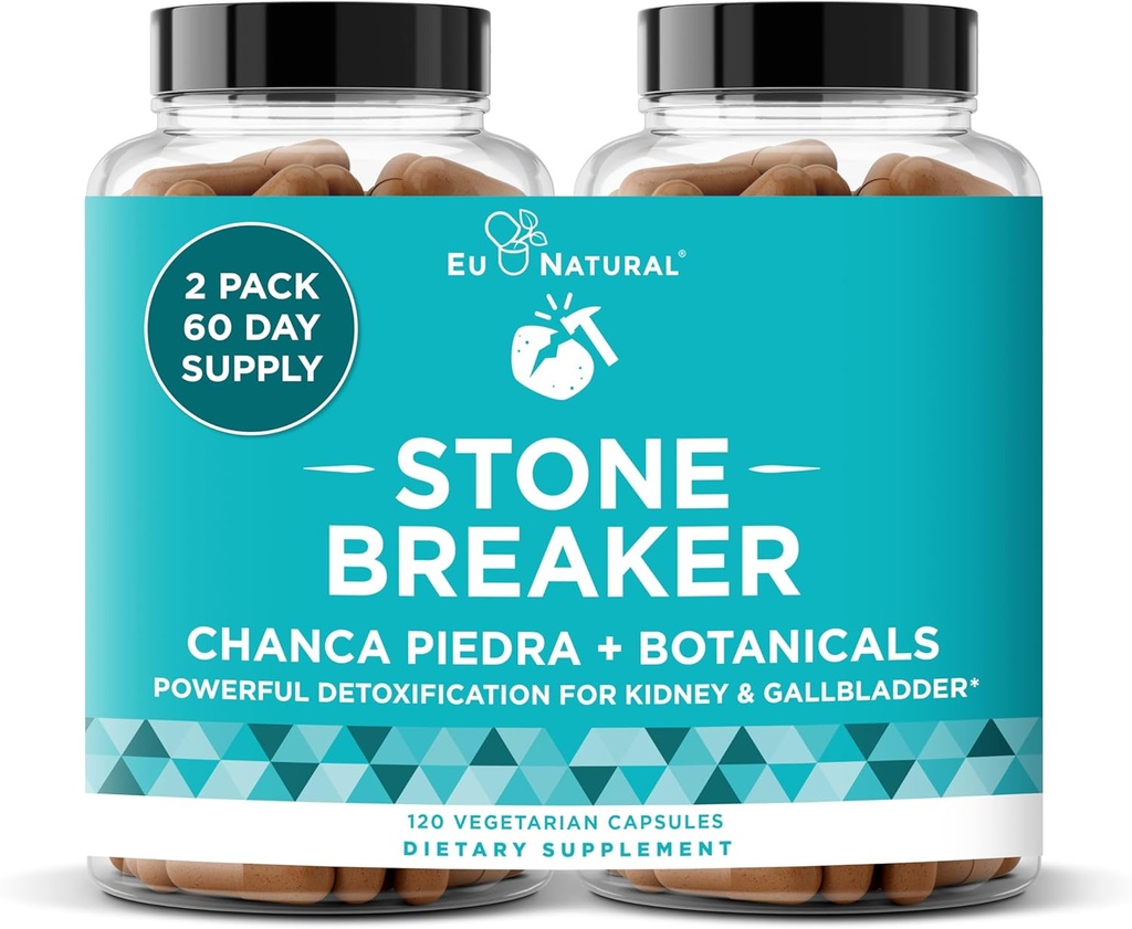 Chanca Piedra Stone Breaker - Natural Dissolver, Kidney Cleanse & Epehólyag Supplement - Detoxify Húgyúti Trakt, Flush Impurities, Clear System - 120 Vegan Soft Capsules