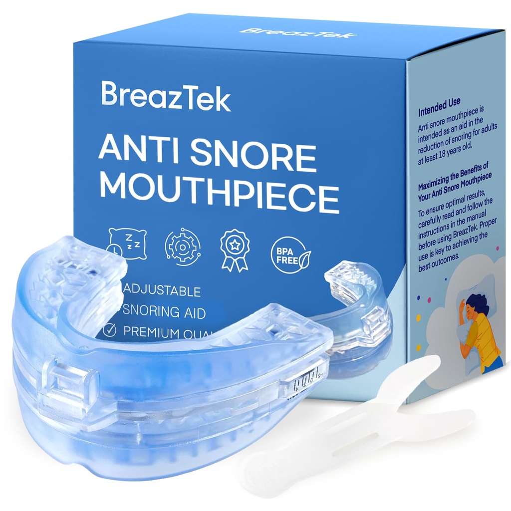 Anti Snore Mouthpiece: FDA Cleared Snoring Aid - Helps Reduce Snoring During Sleep for Men and Women (Lightblue)
