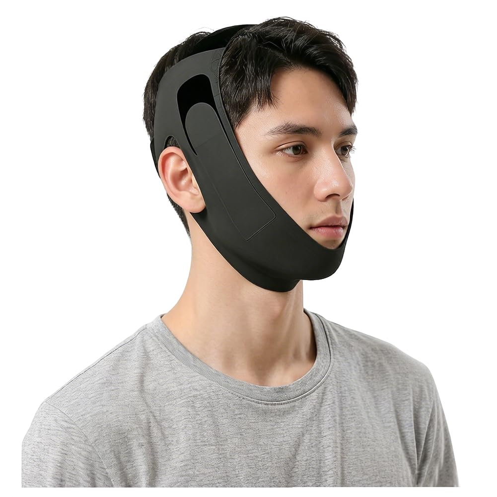 Anti Snoring Chin Strap for Sleeping, 4-Way Adjustable, Elastic & Breathable Snoring Solution for Men and Women