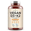 AMANDEAN Vitamin D3 K2. Vegan & Plant-Based 5000iu VIT D from Algae. All-Trans MK-7 K2Vital. 120 Softgels. Carrageenan Free. Organic Coconut Oil Blend. for Mood, Bones, Heart, Immune Health.