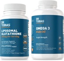 Dr. Tobias Omega 3 Fish Oil and Liposomal Glutathione - Supports Immune Function, Skin Health, and Nutrient Absorption - Non-GMO