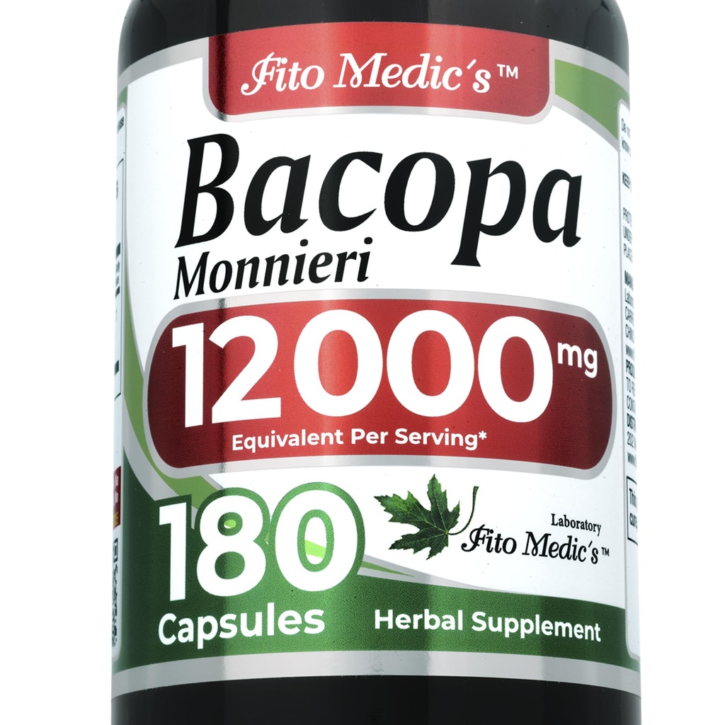 FITO MEDIC'S Lab | bacopa |180 Capsules | bacopa monnieri | Bacopa Pill | Bacopa Supplement