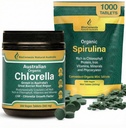 Biogenesis Organic Spirulina & Chlorella Bundle | Australian Grown | 1000 Spirulina Mini Tabs (200mg) + 300 Chlorella Tablets (500mg) | Rich in Chlorophyll & Phycocyanin | Daily Vegan Superfood Pack