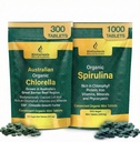 Biogenesis Organic Spirulina 1000ct + Chlorella 300ct Bundle | Australian Grown Algae Mini Tablets | High Phycocyanin & Chlorophyll Superfood | Complete Nutrition for Energy & Vitality | Vegan