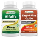Best Naturals Alfalfa Green Super Food 500 mg & Magnesium Oxide 500 mg