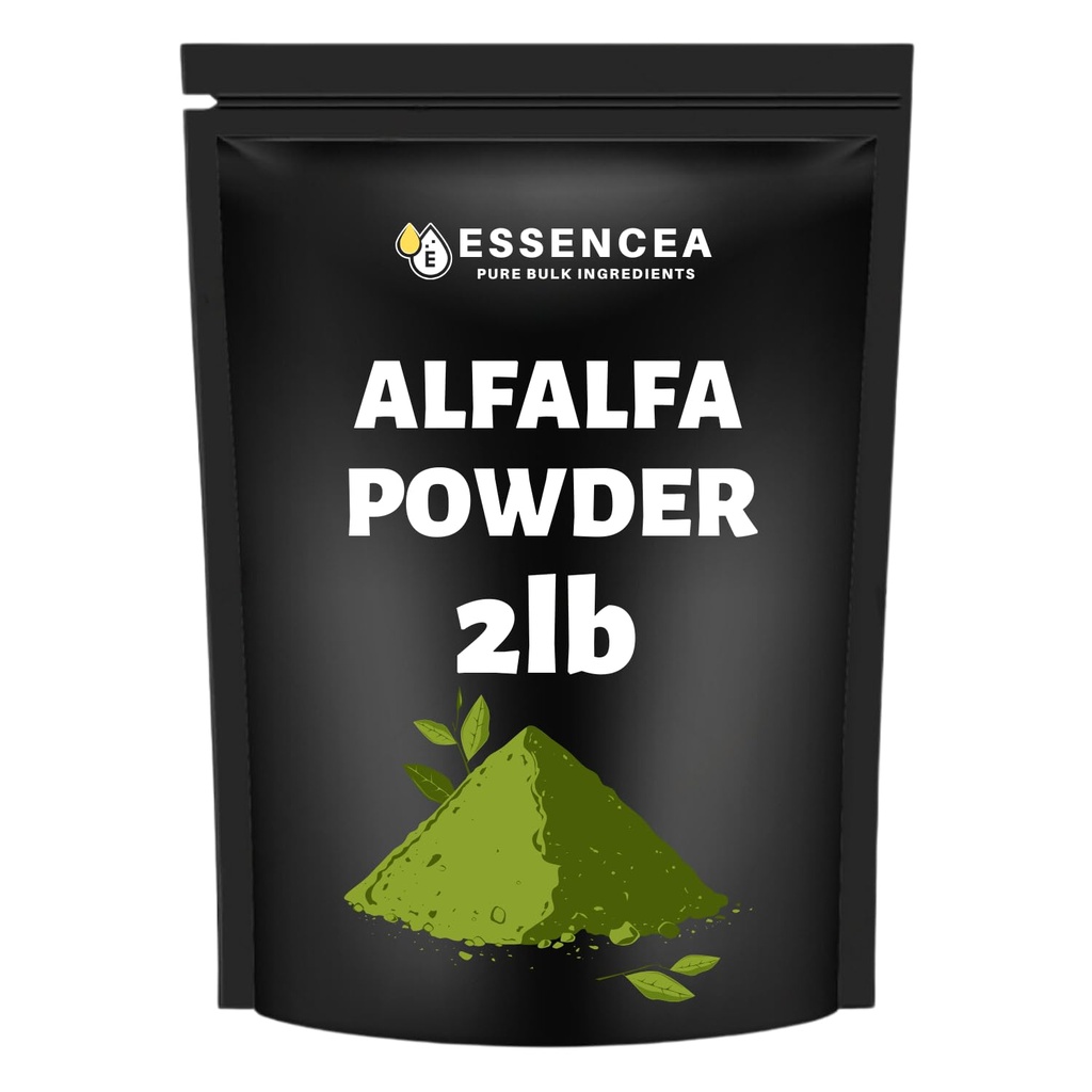 Alfalfa Powder, 2lb, Green Superfood Leaf Powder | Gluten-Free, Non-GMO, Vegan, Rich in Fiber, Ideal for Smoothies, Juices, Shakes & Daily Nutrition
