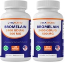 Vitamatic Bromelain Supplement 500mg – 2400 GDU/g – 180 Capsules (Pack of 2)