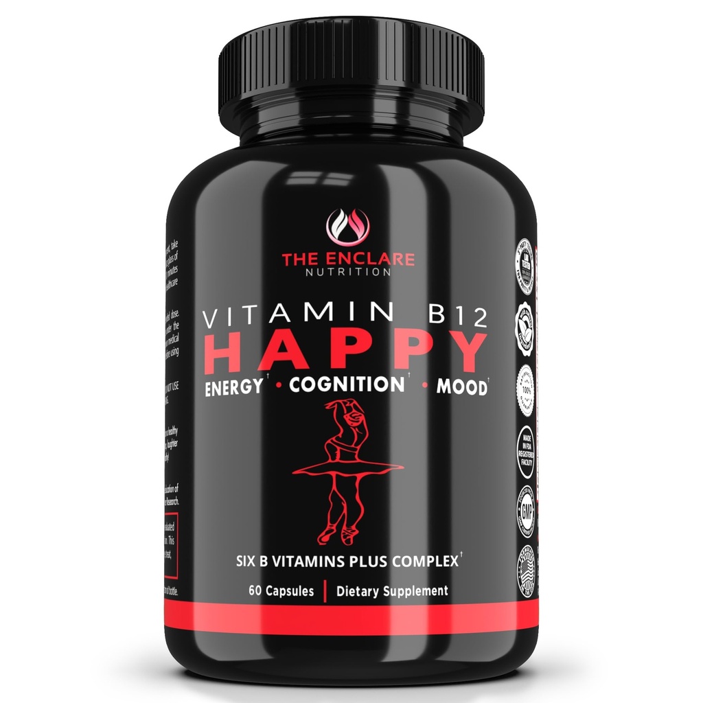 THE ENCLARE NUTRITION Vitamin B12 - Vitamin B Complex with Vitamin C, Biotin, Inositol, Folic Acid, B Vitamins, B1, B2, B3, B4, B5, B6, B7, B8, B9. Brain, Heart, Immune Support, Energy Supplements (1)