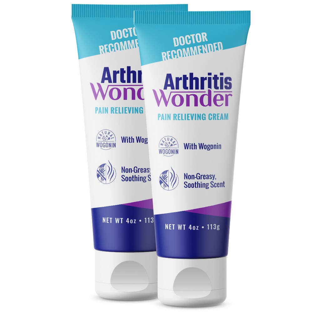 Arthritis Wonder Pain Relief Cream (2 Pack, 4 oz Each) – Soothing Topical Relief for Joint & Muscle Pain in Hands, Knees, Feet & Wrists – Fast-Acting, Non-Greasy Formula with Natural Wogonin