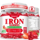 180 Count | Iron Supplement for Women,Men & Kids, Iron Gummies for Iron Deficiency & Anemia with Vitamin C B6 B12,Folate-Iron Supplement Support Bl♡♡d Oxygen & Energy Boost, Vegan,Non-GMO &Gluten Free
