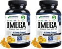 Omega 3-6-9 Blend with DPA, EPA, DHA, ALA and GLA and Organic Flax Seed Oil, Over 2,800 Milligram Strength - Gluten Free - Easy to Swallow - 60 SoftGels (Pack of 2)