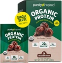 Purely Inspired Organic Protein Powder, 14 single Serve Packets, Rich Decadent Chocolate - 20g of Plant-Based Protein Powder for Smoothies " Shakes - Dairy-Free, Non-GMO - for Men "