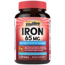 Vitalibre Iron Supplement for Women & Men, 65 mg, Ferrous Sulfate, Vitamin C, D3, B6, B12, Folate, Beet Root, Spinach, Pumpkin Seeds, Nettle, for Red Blood Cell & Energy Production, 120 Tablets