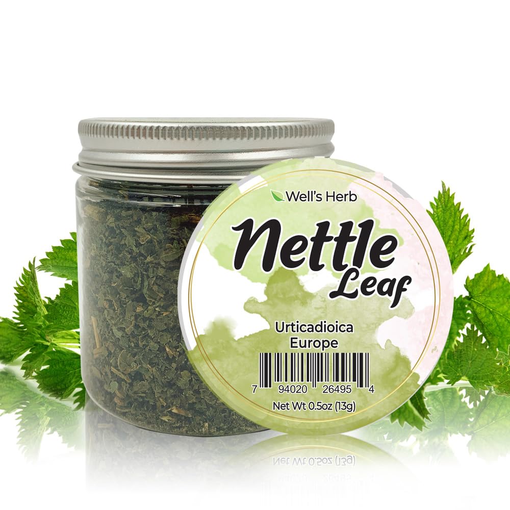 Well's Oil Dried Nettle Leaf Herb, 0.5 oz, for Hair & Skin Care, 100% Pure Natural Ingredients, Ideal for DIY