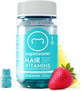 SugarBearPro Hair Vitamina Gummy 1 lună aprovizionare, Extra Putere Biotina 6000mcg pentru cresterea parului, Vegan vitamina B12, MSM, Inositol, Omega 3, Elderberry, Certified Kosher, Halal, Cruzime-Free