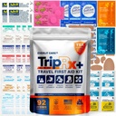 EVERLIT CARE Travel Medicine All in One First Aid Kit I OTC Meds + Medical Supplies I TSA Compliant Compact Size Med Pack for Traveling, Camping, Cruising.Individually Packaged.