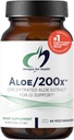 Designs for helse Aloe/200x - 200 mg Aloe Vera Extract - høy konsentrert Aloe Leaf Supplement for GI Support - Ikke-GMO, vegetariske piller (60 kapsler)
