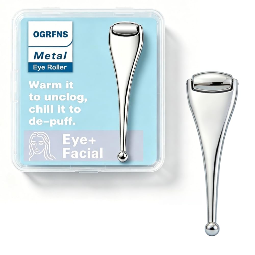 Metal Eye Roller for Dry Eye Relief & Puffy Eyes- Eyelid Roller for Chalazion,Stye,MGD Relief,Improves Meibum Flow and Unclogs Oil Glands,Gentle Meibomian Gland Expression for Blocked Eyelid Glands