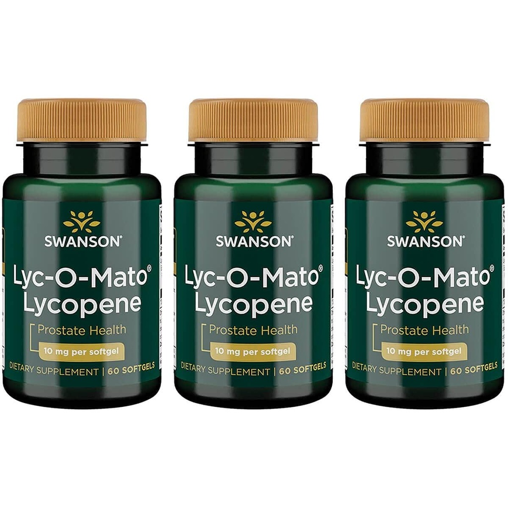 Swanson Lyc-O-Mato Lycopene 10 Milligrams 60 Sgels (3 Embalagem)