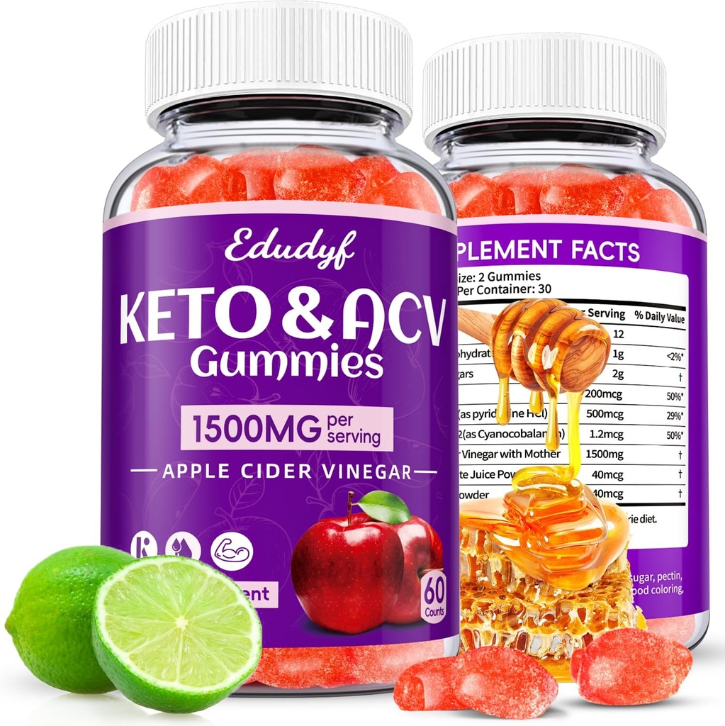 Keto Acv Gumpts, Organic Apple Cider Viinegar Gies, Keto Gruts, Guant salut per a Dones, Probiòtics per a la salut Digestiva, Metabolisme, GMO Lliure i Vegan - 120 comte