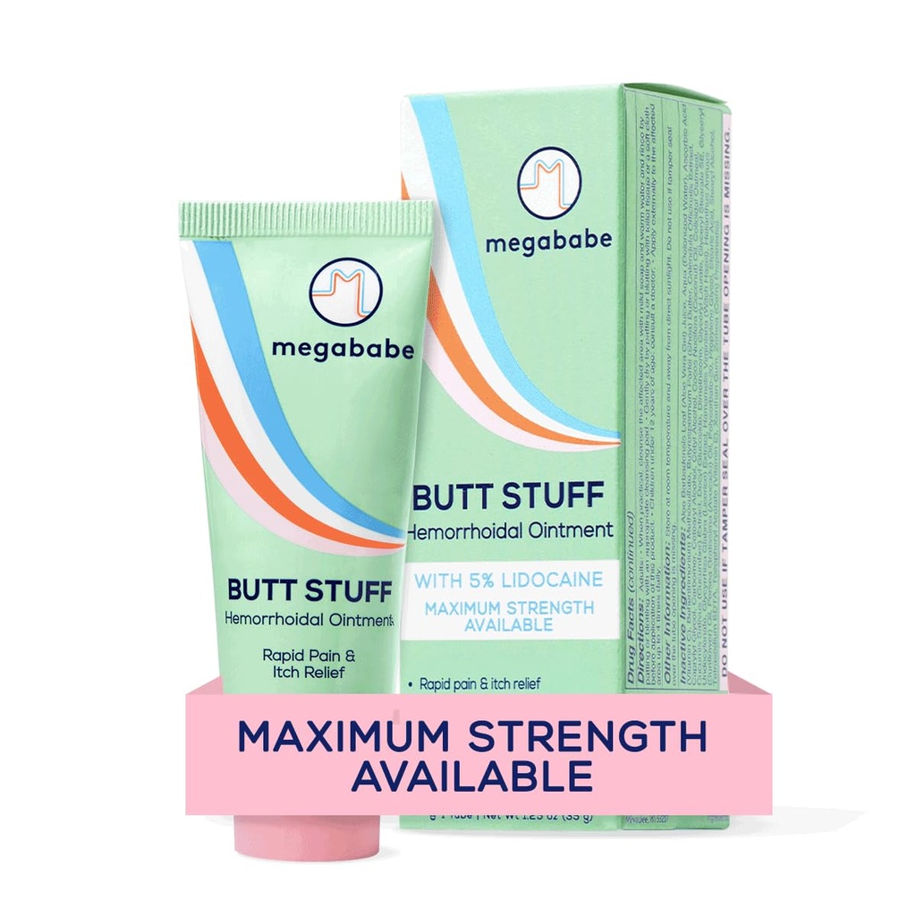 Megababe Hemorrhoidal Ointment, Max Strength Rapid 5% Lidocaine, 1.25 oz