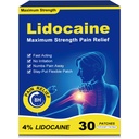 4% Lidocaine Pain Relief Patches, Fast Acting,Maximum OTC Strength,30 Count | 8-Hour Effectiveness Pain Relief for Back, Neck, Shoulder, Joint & Muscle Pain