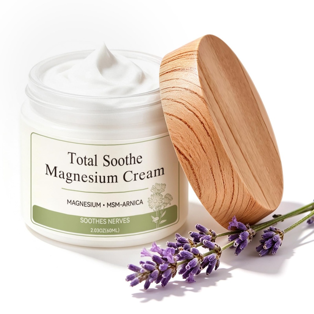Roseye Total Soothe Magnesium Cream, Relief soothing nerve, 2.03oz | with Mineral Delivery Formula, MSM & Arnica, Non-Greasy, Fast Absorbing, for knees, joints and muscles