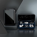 Pill Box Vodotěsné cestovní Pill Pouzdro Portable Daily Pill Container Držák Pill Purse 6 Compartments Pocket Compact Medicine Organizátor pro vitamín, rybí oleje, doplňky, léky (velké černé)