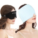 Migraine Relief Cap, Headache Relief Cap Ice Pack Mask, Blue+Gift Eye Mask | All Around Gel Covered Reusable Headache Relief Cap, Headache Relief Wrap for Tension, Stress, Hangover &Puffy Eyes