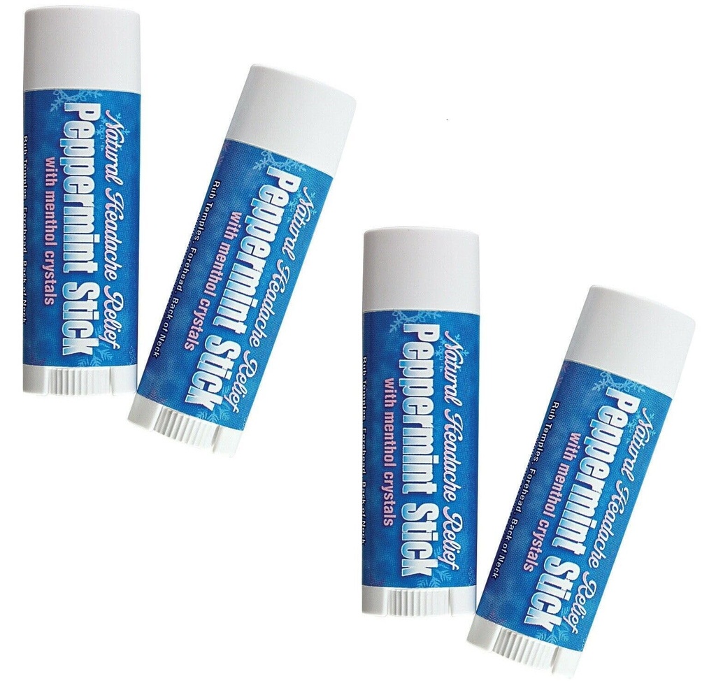 4 Pack Peppermint Sticks Menthol Crystals Rosemary Headache Relief Peppermint Stick New