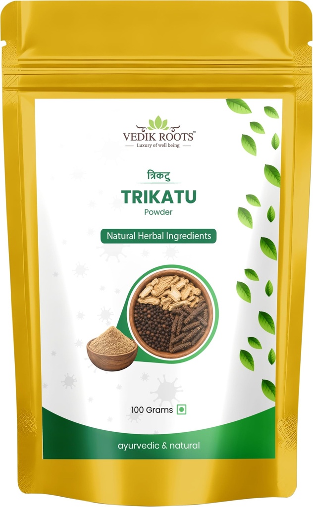 Trikatu Powder - an Organic Blend of Three Magical Ingredients for Enhancing Immunity and Boosting Digestive Strength 100% Pure and Natural(100 GM)