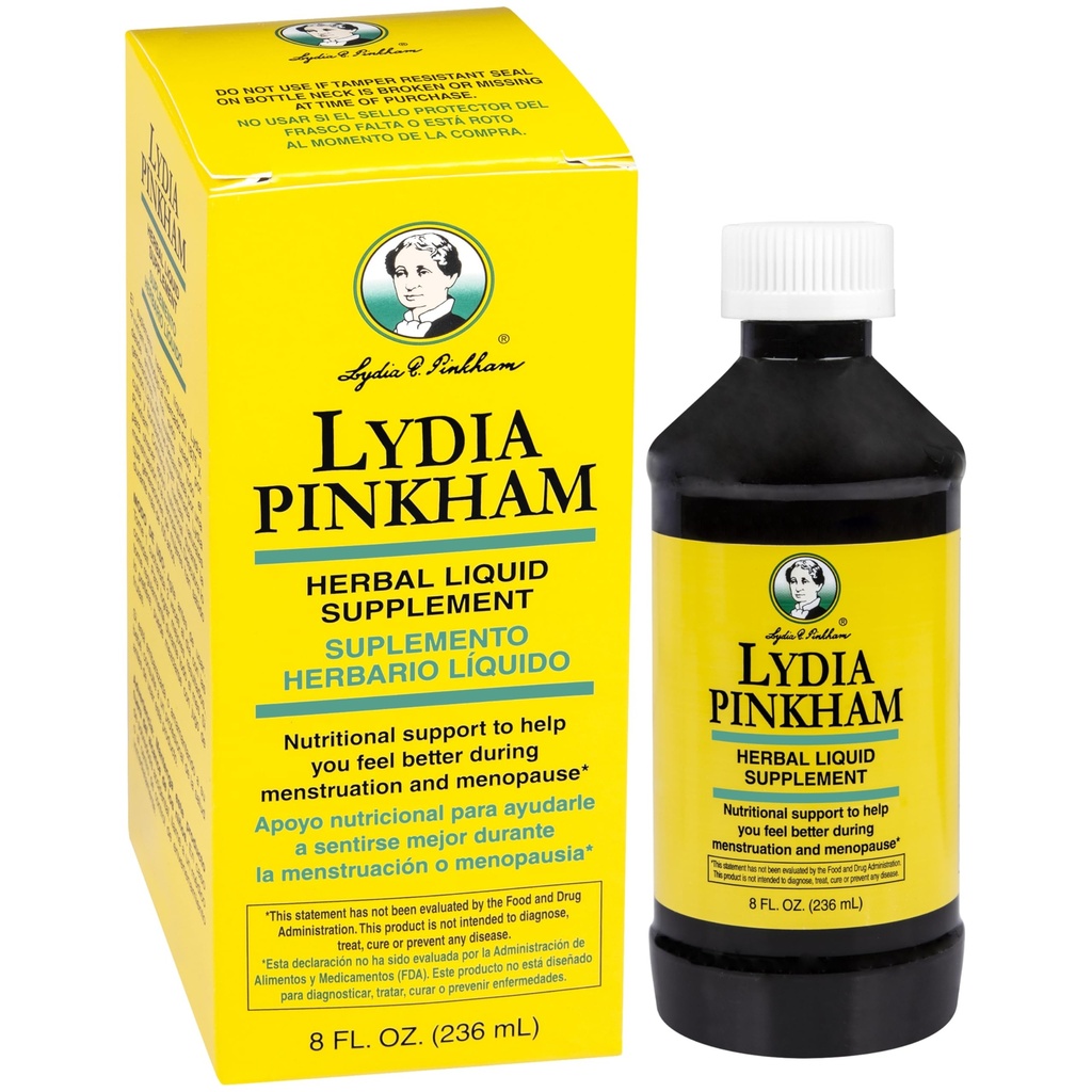 Lydia Pinkham Liquid Supplement for Menstruation & Menopause Support, 8oz | Provide nutritional support to help you feel better during menstruation and menopause