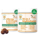 Dog Multivitamin Bundle - Champ's Armor Allergy & Immune Chews + 10-in-1 Supplement | Hip Joint, Skin Coat, Digestive Health Support for Dogs