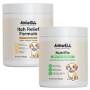 Itch Relief Chews + NutriFlo10-in-1 Dog Multivitamin | Daily Dog Vitamins & Supplements with Seasonal Allergy & Skin Support | Probiotics, Omega-3 & Borage Oil | All Breeds
