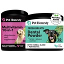 Dog Multivitamin + Dental Powder Virtual Bundle for Teeth Cleaning & Plaque Removal, 10 in 1 Vitamins for Health, Heart, and Immune Support