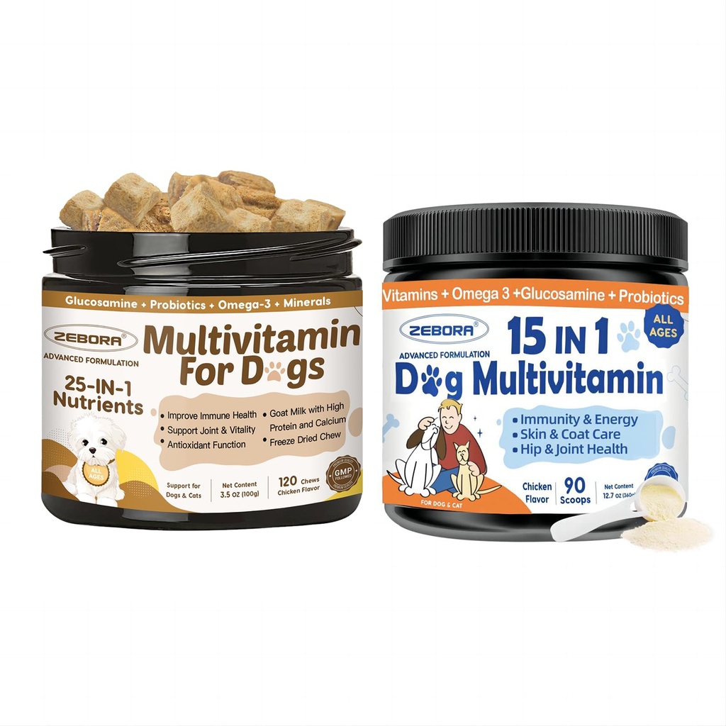 Dog Multivitamin Powder with Freeze-Dried Chews