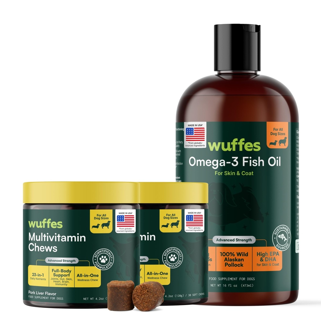 23-in-1 Multivitamin and Advanced Omega 3 Fish Oil Bundle for Large Dogs