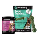 Pet Honesty Dog Wellness Virtual Bundle – 10-in-1 Multivitamin Supplement (Chicken, 180 Ct) + Brush Buddies Dental Sticks for Large Dogs (8 Ct) – Daily Health & Dental Support