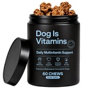 Dog is Multivitamin for Itch Relief, Dog Allergy Support Chews is Human with Folic Acid, Salmon Oil & Chondroitin, Supports Hip & Joint, Skin & Coat, Digestive & Immune Support, 60 Chews (1Pc)