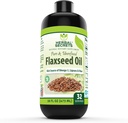 Herbal Secrets Organic Flaxseed Oil supplement . 16 Fl. Oz. (473 ml) . Non-GMO) Made in USA