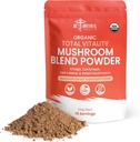 Chất tẩy hợp chất Mushroom Powder - 4 in 1 Reishi, Lion’s Mane, Cordycps và Chaga Mushroom Supputure, Mushroom Powder bột trộn với chất Immune và Bộ Não, thêm vào cà phê, trà hoặc nước