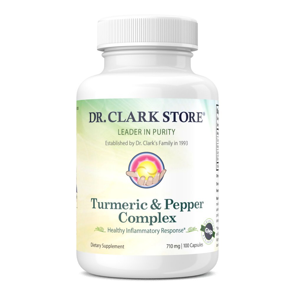 Dr Clark Store Turmeric & Black Pepper Extract – 710mg, 100 Capsules, Immune Support, Antioxidant, Digestion Health Supplement for Adults