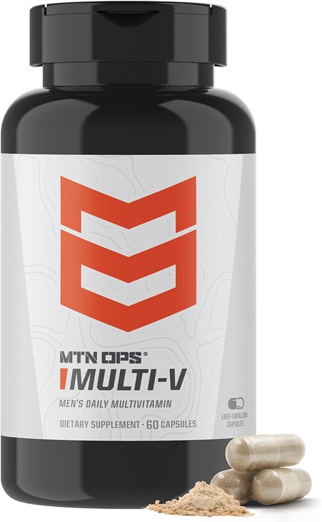 MTN OPS Multi-V Mens Multivitamīnu Veģetārās kapsulas, Essential Daily Vitamīnu komplekss, 60 kapsulas, 30 dienu iepakojums