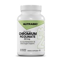 Nutrabio Chromium- Chromium Picolinate- 200mcg- 180 Capsules- 180 Servings