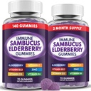Elderberry Gummune Support, Daily Support for Kids and Adults*, with Sambucus Elderberry, Zinc, Vitamin C, D3, B6, B12, Plus - Dietary supplement - 140 count