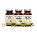 Herbal Roots Digestive Support Trio, Oil of Oregano, Certified Organic ACV & Ginger Herbal Supplements - Non-GMO