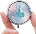 Mini Pill Box, Small Pill Box, Portable Pill Box, Sweet Pill Organer עבור ויטמינים, תרופות, שמן דגים ותוספים (Blue Marble)
