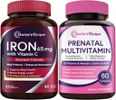 Doctor's Recipes Iron Supplement 65 mg with Vitamin C & Prenatal Multivitamin